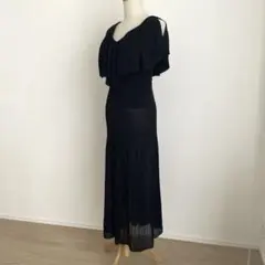 美品♡ダイアグラム　レース　ニットワンピース　ブラック　黒