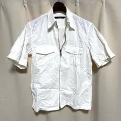 y050904 Calvin Klein Jeans シャツ　M　半袖　ジッパー