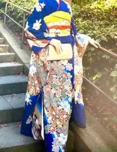 振袖フルセット 吉澤友禅 手描き友禅 成人式振袖 振袖 裄丈66 水色