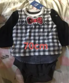 breezeボディスーツ長袖ロンパース 出産準備 70cm