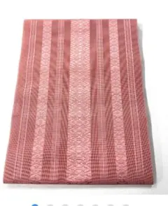 高級 正絹 本場筑前博多織 夏帯 全通 松葉仕立て 名古屋帯　ピンク色