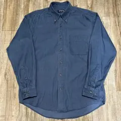 【希少】90s オールドユニクロ 紺タグ コーデュロイシャツ M スモークブルー