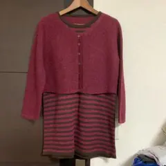 新品未使用　日本製　チュニック　ボルドー