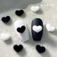 匿名配送　新品　ネイルパーツ　もふもふハート　フロッキー　ベルベット