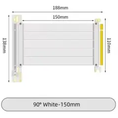 90° ライザーケーブル 150mm　PCIE3.0×16