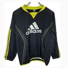 アディダス　美品　ピステ ウィンドブレーカー 黒 黄色 ビッグロゴ M相当