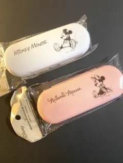 Disney【ミッキー＆ミニー】マルチケース 【ホワイト＆ピンク】2点セットのサムネイル