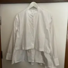 ユニクロ プラスJ ホワイト バンドカラーシャツ