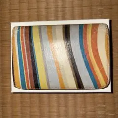 ポールスミス　ストライプ柄レザー名刺入れ