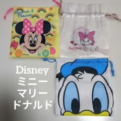 Disney Minnie Donald マリー 巾着3個