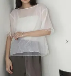 新品【forksy.】ワッシャーシアーメローTシャツのサムネイル