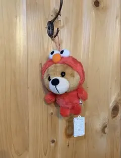 USJ ユニバ エルモ くま キーホルダー ストラップ セサミストリート