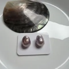 天然淡水パールペアルース　バロック　エジソン　大粒　天然色　ハンドメイド素材