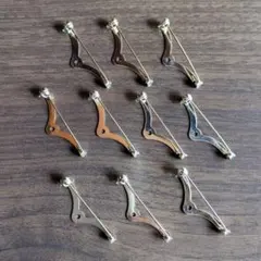 E★新品未使用【40mm 回転ピン／ブローチピン シルバー 10個セット】