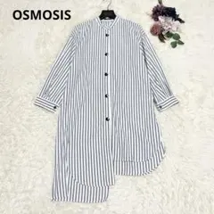 OSMOSIS オズモーシス 変形ビッグシャツワンピース ストライプ