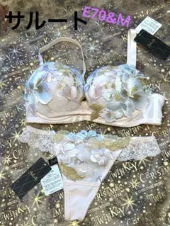 【新品】wacoal サルート７１G71 リボンブラセット　E70 Ｍ　ワコール