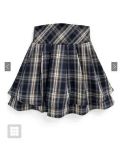 インパン裏地付ティアードチェックミニスカート L
