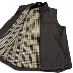 バーバリーブラックレーベル ポリエステル ノバチェック ダウンベスト