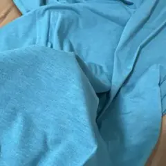 綿ニット生地　エメラルドグリーン