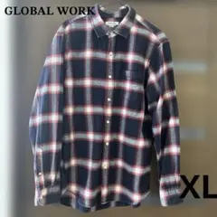 GLOBAL WORK チェック柄シャツ XL