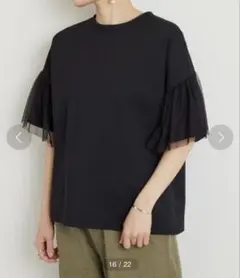 ビアズリー チュールTシャツ　ブラックのサムネイル