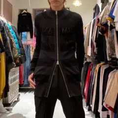 ARMANI グランジy2k ダブルジップアップ ボーダー ロングニットセーター