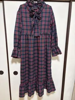 Merryjenny チェック柄リボン付きワンピース