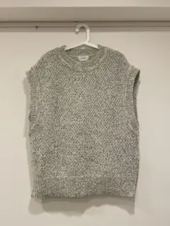 【CLANE/クラネ】サイドジップツイードニットベスト　サイズ2