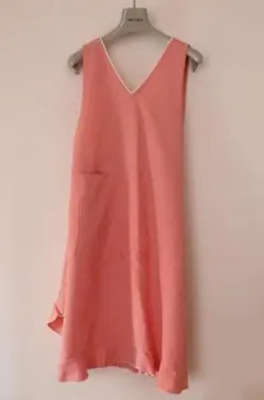 Afternoon Tea エプロン ピンク フリル 肩から裾約93ｃｍ