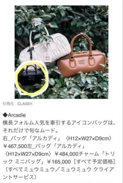 miumiu ミュウミュウ　バッグチャームのサムネイル