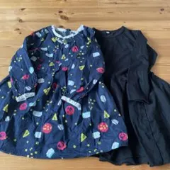 子供用ワンピース 120サイズ 黒・柄物　セット