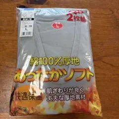 グンゼ　長袖U首長袖Tシャツ 2枚組 Lサイズ