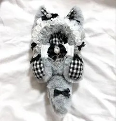♡フリルリボンオオカミちゃん♡ ブラック（ちびぐるみサイズ）♡