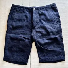 PAZZO ターコイズネイビー 100%コットン ショートパンツ 日本製のサムネイル