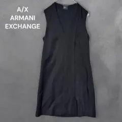 ARMANI EXCHANGE A/X ノースリーブ タックワンピース ブラック