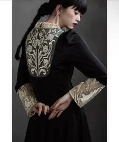 etoll バック刺繍フレアドレス