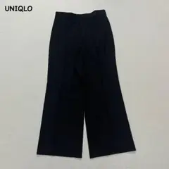t1913 【ユニクロ】　ハイウエストワイドパンツ　黒　スラックス