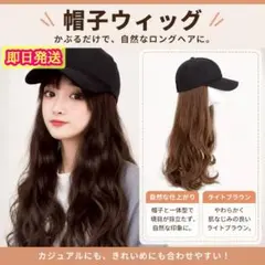帽子付きウィッグ ウィグ エクステ かつら キャップ ロング キャップ