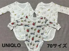 ユニクロ　長袖ボディスーツ　3点セット　70サイズ