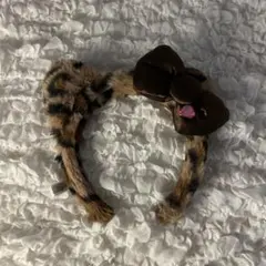 USJハローキティヒョウ柄カチューシャ リボン付き