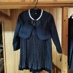 ブラック ドット柄 フォーマルドレス