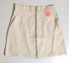【新品タグ付】clear フロントジップ 台形ミニスカート ベージュ Sサイズ