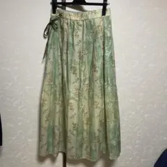 かこさん専用 ロイスクレヨン 花柄ストライプ フレアロングスカート
