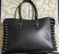 痛バ Zakka マート　A3 ハートバックルフェイクレザーフリルトートバック