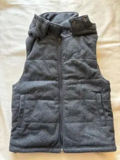 【Reinette】フード付きグレーのフリースベスト ♡L L♡