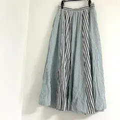 AMERICAN HOLIC ストライプ 切替 フレアスカート M ロング
