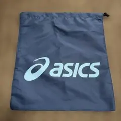 asics アシックス　収納袋 ネイビー ポリエステル製　体操着入　新品のサムネイル
