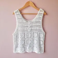 Vintage Crochet Lace Tank Top