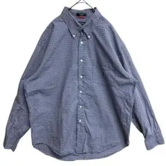 ノーティカ　メンズシャツ　XL　青基調　チェック柄　シーズンレス【2750】