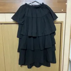 ティアードスカート　ロングスカート　プリーツスカート